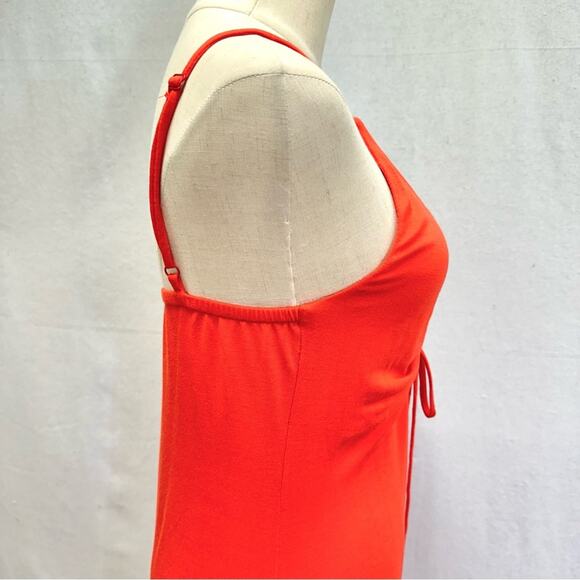 Lou & Grey Signaturesoft red poppy stretch jersey knit midi dress size medium - Picture 7 of 10